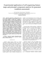 Experimental application of self-organizing feature maps and principal component analysis for generator condition assessment
