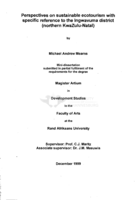 Perspectives on sustainable ecotourism with specific reference to the Ingwavuma district (Northern KwaZulu-Natal)