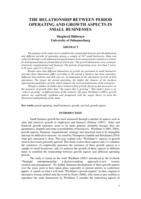 The Relationship between period operating and growth aspects in Small Businesses