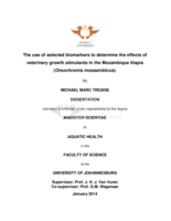 The use of selected biomarkers to determine the effects of veterinary growth stimulants in the Mozambique tilapia (Oreochromis mossambicus)