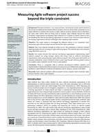 Measuring Agile software project success beyond the triple constraint