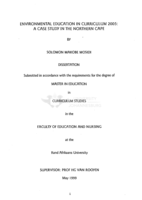 Environmental education in curriculum 2005 : a case study in the Northern Cape