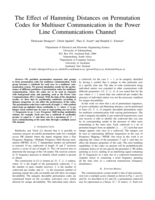 The effect of Hamming distances on permutation codes for multiuser communication in the power line communications channel