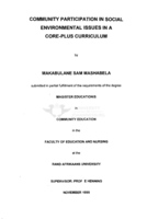 Community participation in social environmental issues in a core-plus curriculum