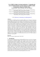 Use of BIM at higher learning institutions : Evaluating the level of implementation and development of BIM at built environment schools in South Africa