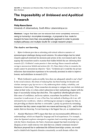 The impossibility of unbiased and apolitical research
