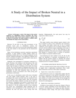 A study of the impact of broken neutral in a distribution system