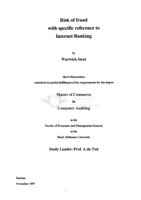 Risk of fraud with specific reference to internet banking