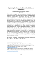 Explaining the demand for private health care in South Africa