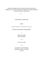 Exegetical perspectives of Pauline contextualisation of theological concepts with selected judicial imagery in Romans and its contextual application
