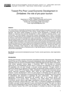 Toward pro-poor local economic development in Zimbabwe : the role of pro-poor tourism