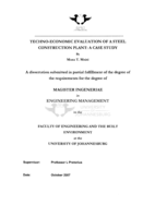 Techno-economic evaluation of a steel construction plant : a case study