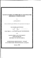 Manufacturing of fibre bragg gratings for dispersion compensation