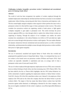 Challenging workplace inequality : precarious workers’ institutional and associational power in Gauteng, South Africa