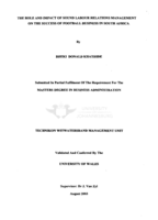 The role and impact of sound labour relations management on the success of football business in South Africa