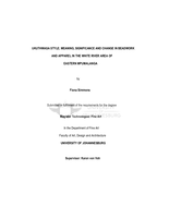 Ukuthwasa style : meaning, significance and change in beadwork and apparel in the White River area of eastern Mpumalanga