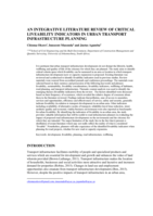 An integrative literature review of critical liveability indicators in urban transport infrastructure planning