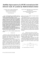 Stability improvement of a HVDC transmission link bewteen weak AC systems by Multi-terminal scheme