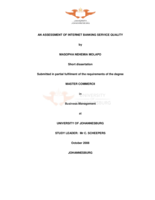An assessment of internet banking service quality