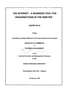 The internet : a business tool for organisations in the nineties