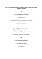 Adult literacy development experiences in a community of non-formal learners