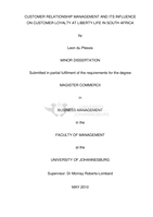 Customer relationship and its influence on customer loyalty at Liberty Life in South Africa