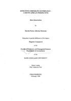 Effective corporate governance : a South African perspective