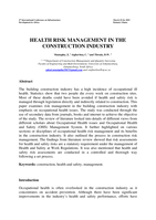 Health risk management in the construction industry