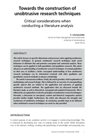 Towards the construction of unobtrusive research techniques : critical considerations when conducting a literature analysis