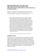 Drivers behind health and safety implementation in construction organisations within the Gauteng province in South Africa