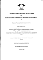 A systems approach to the management of demand risk in commercial property development