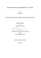 Diversity management in a technological context : a case study