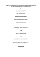 Computer ergonomics: experiences of the grade one learners in Gauetng online computer laboratory