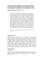 Managing end-users’ satisfaction during capital developments by adopting value engineering as project management tool