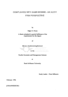 Compliance with SABS ISO9000: an audit firm perspective