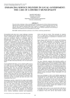 Enhancing service delivery in local government: the case of a district municipality.