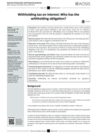 Withholding tax on interest : who has the withholding obligation?