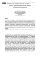 Tourism enterprises and climate change : some research imperatives