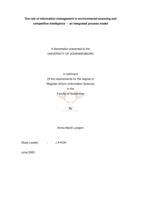 The role of information management in environmental scanning and competitive intelligence - an integrated process model