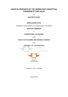 Archival research of the underlying conceptual paradigm of fair value