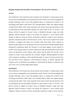 Blogging, feminism and the politics of participation : the case of Her Zimbabwe