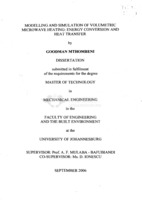 Modelling and simulation of volumetric microwave heating : energy conversion and heat transfer