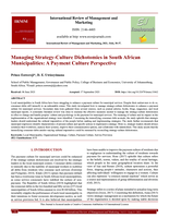 Managing strategy-culture dichotomies in South African municipalities : A payment culture perspective