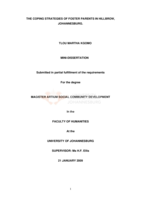 The coping strategies of foster parents in Hillbrow, Johannesburg