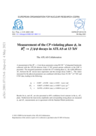 Measurement of the CP-violating phase 𝝓s  in B →J/𝝍𝝓 decays in ATLAS at 13 TeV