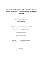 Community participation in the planning of water service delivery in a rural community in Limpopo Province