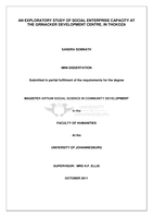 An exploratory study of social enterprise capacity at the Grinacker Development Centre, in Thokoza