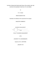 The relationship between emotional intelligence and job satisfaction amongst Westcol FET lecturers