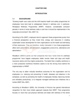 Core components of workplace wellness programmes