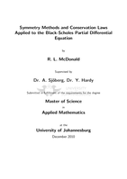 Symmetry methods and conservation laws applied to the Black-Scholes partial differential equation